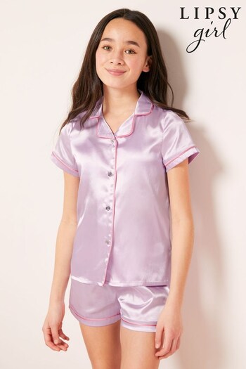 Lipsy Lilac Satin Pyjamas (K34129) | £19 - £27