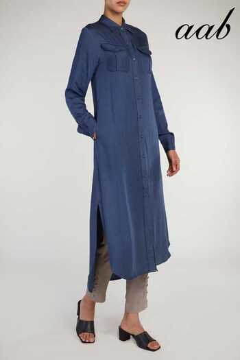 Aab Blue Shirt Dress Textured (K34164) | £62