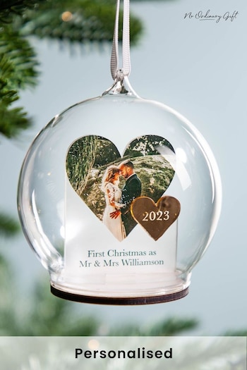 Personalised Heart Shaped Photo Couple's Christmas Bauble by No Ordinary Gift (K34241) | £30