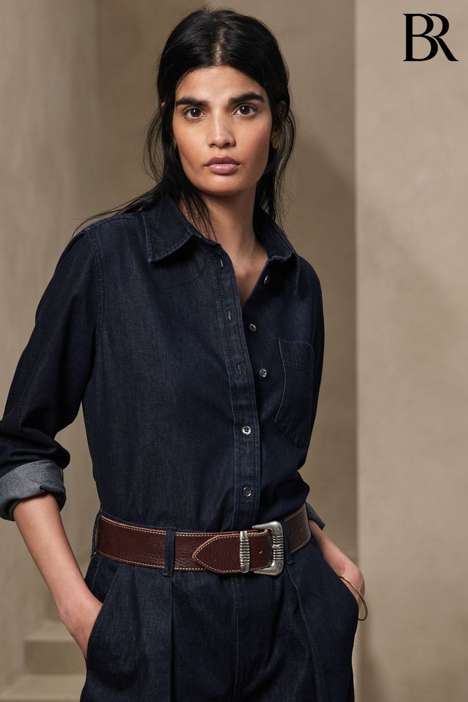 Black denim shirt womens new arrivals uk