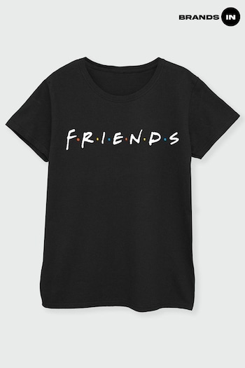 Brands In Black Friends Logo Women Black T-Shirt (K34261) | £24