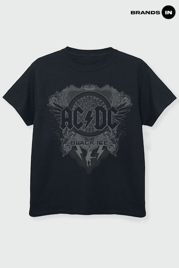 Brands In Black ACDC Black Ice Boys Black Music T-Shirt (K34263) | £18