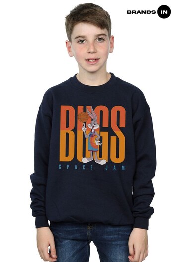 Brands In Navy Space Jam: A New Legacy Bugs Basketball Spin Boys Navy Sweatshirt (K34290) | £25