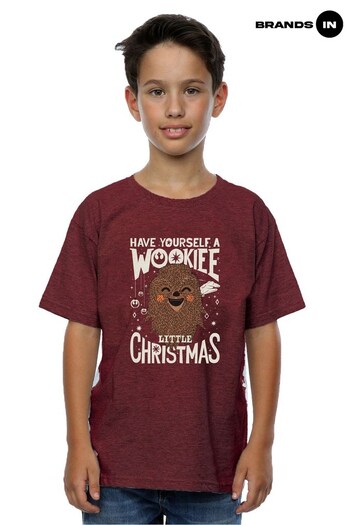 Brands In Burgundy Star Wars Wookie Christmas Boys Burgundy T-Shirt (K34294) | £18