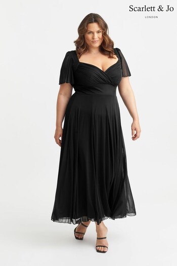 Scarlett & Jo Black Curve Bolero Wrap Bodice Maxi Dress (K34450) | £85