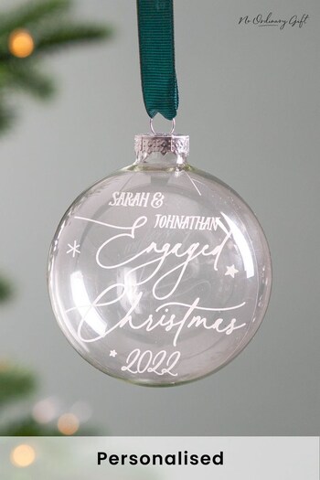 Personalised Minimal Script Engagement Bauble by No Ordinary Gift (K34470) | £28