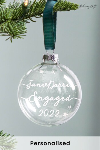 Personalised Couple's Names Engagement Bauble by No Ordinary Gift (K34471) | £28