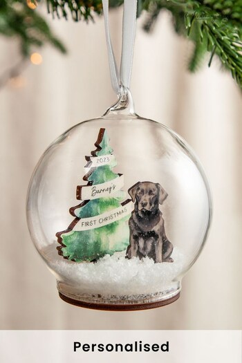 Personalised Dog and Christmas Tree Bauble by No Ordinary Gift (K34476) | £30