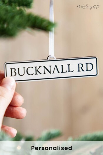 Personalised Street Sign Christmas Hanging Decoration by No Ordinary Gift (K34584) | £12