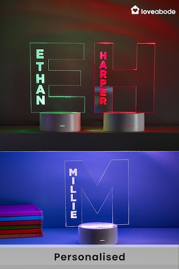 Personalised colour changing Cut-Out Name Night Light by Loveabode (K34665) | £20