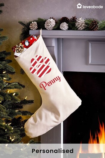 Personalised Candy Pawprint Christmas Sack/Sock by Loveabode (K34671) | £15