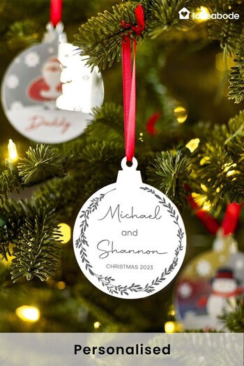 Personalised Couple Christmas Tree Decoration by Loveabode (K34676) | £10