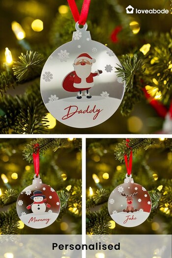 Personalised Cute Mirror Christmas Tree Decoration by Loveabode (K34737) | £10