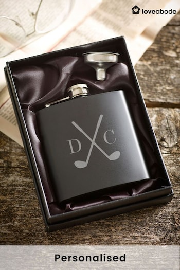 Personalised Male/Female Golf Clubs Hip Flask by Loveabode (K34758) | £15