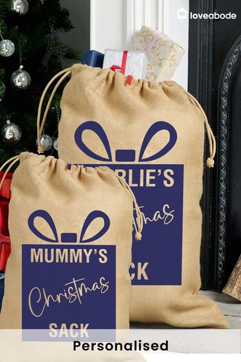 Personalised Large present Family Jute Christmas Sacks by Loveabode (K34766) | £20