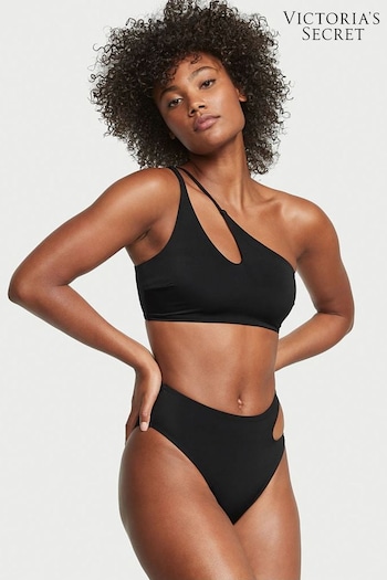 Victoria's Secret Black Nero Cut Out High Waist Cheeky Swim Bikini Bottom (K34817) | £26