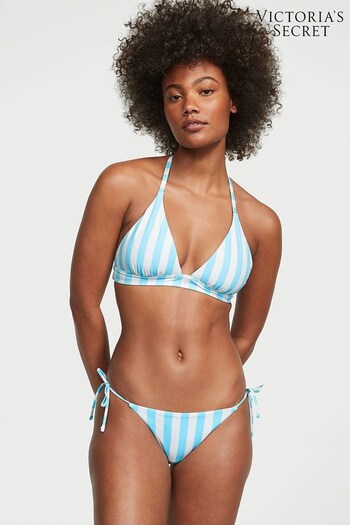 Victoria's Secret Aqua Blue Cabana Stripe Halter Swim Bikini Top (K34868) | £29