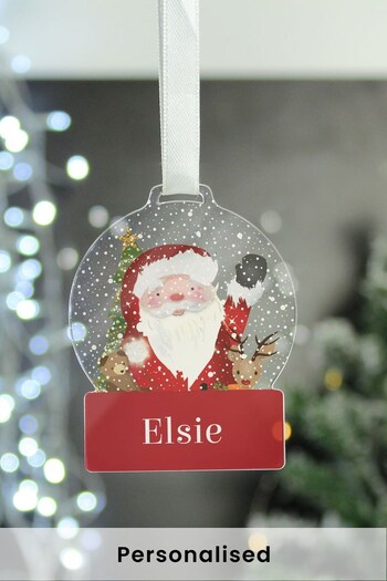 Personalised Christmas Santa Acrylic Snowglobe Decoration by PMC (K34972) | £10