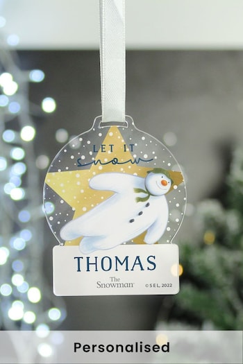 Personalised Christmas The Snowman Acrylic Snowglobe Decoration by PMC (K34973) | £12