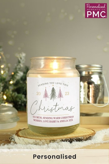 Personalised Sending You Love Christmas Large Scented Jar Candle by PMC (K34981) | £20