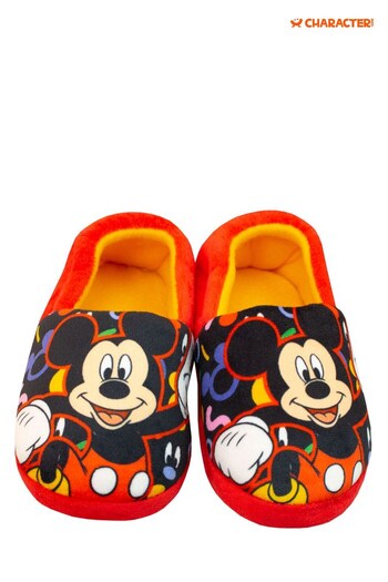 Character Red Mickey Mouse Fleece Printed Slippers (K35044) | £16