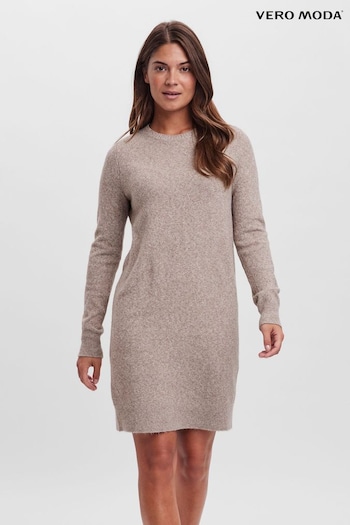 Vero Moda Stone Cosy Long Sleeve Jumper Dress (K35072) | £32