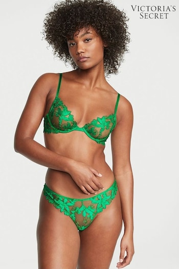 Victoria's Secret Verdant Green Embroidered Thong Knickers (K35169) | £35