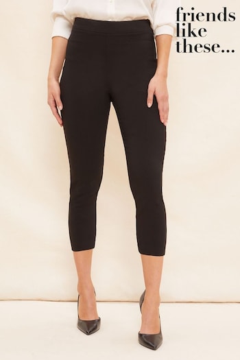 Friends Like These Black Cropped Comfort Stretch Trousers (K35607) | £25