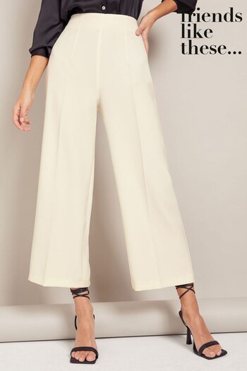 Tops & T-Shirts Ivory White Wide Leg Tailored Trousers (K35608) | £30