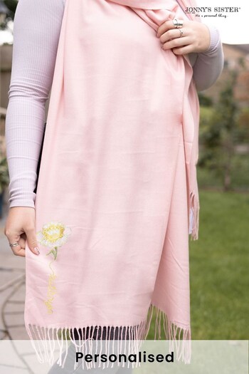 Personalised Embroidered Birth Flower Pashmina Scarf by Jonny's Sister (K35612) | £30