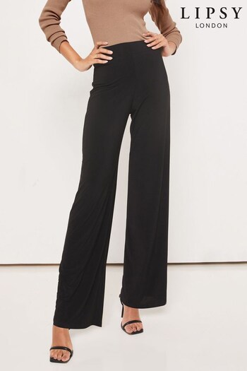 Lipsy Black Jersey Wide Leg Trouser (K35699) | £24