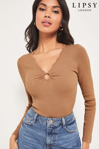 Lipsy Camel Ring Detail Knitted Top (K35704) | £36