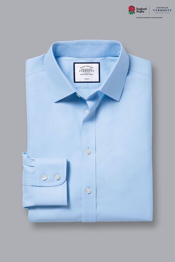 Charles Tyrwhitt Blue Non Iron Twill Classic Fit Shirt (K35741) | £65