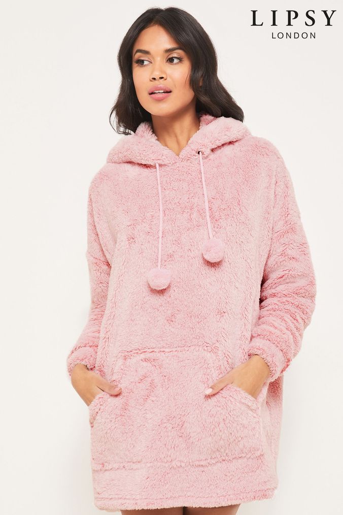 Lipsy Pink Cosy Oversized Snuggle Hoodie (K35809) | £36