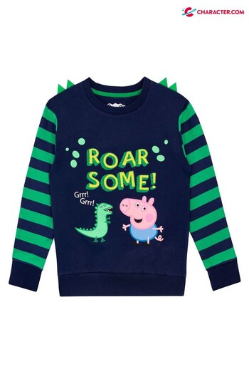 Character Navy George Pig Dinosaur Stripe Sweatshirt (K35865) | £12