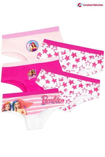 Character Pink Barbie Kids 5 Pack Underwear Multipack (K36186) | £13