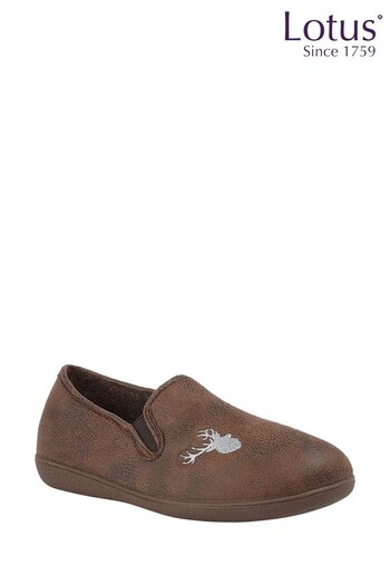 Lotus Footwear Brown Full Shoe Slippers (K36364) | £30