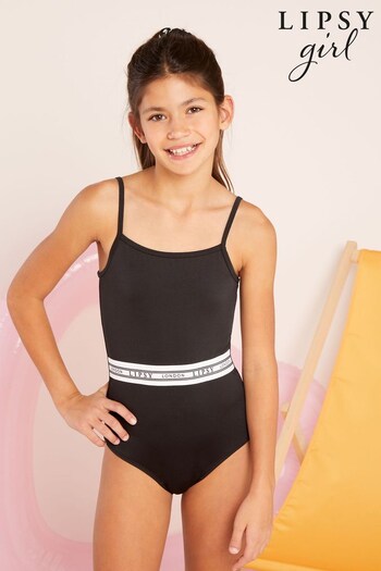 Lipsy Black Branded Swimsuit (K36440) | £15 - £21