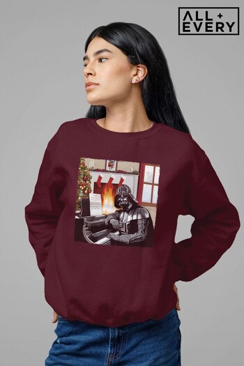 All + Every Burgundy Star Wars Christmas Darth Vader Festive Home Women's Sweatshirt (K36509) | £36