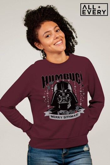 All + Every Burgundy Star Wars Christmas Darth Vader Humbug Merry Sithmas Women's Sweatshirt (K36511) | £36