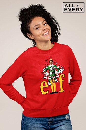 All + Every Fire Red Elf Christmas Festive Drawings Women's Sweatshirt (K36519) | £36