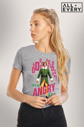 All + Every Grey Marl Elf gold He's An Angry Elf Women's T-Shirt (K36527) | £23