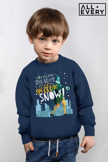 All + Every Oxford Navy Elf Christmas Do Not Eat The Yellow Snow Kids Sweatshirt (K36562) | £19