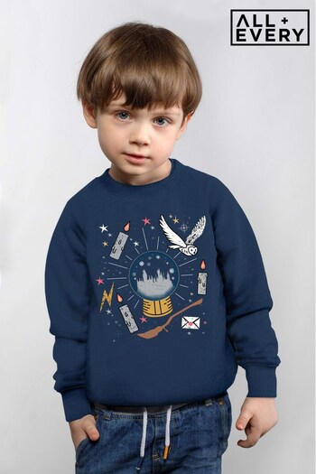 All + Every Oxford Navy Harry Potter Christmas Crystal Ball Kids Sweatshirt (K36569) | £19