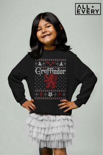All + Every Black Harry Potter Christmas Gryffindor Kids Sweatshirt (K36570) | £19