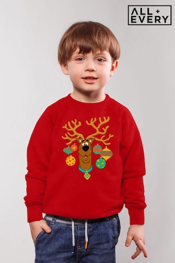 All + Every Fire Red Scooby Doo Christmas Baubles Kids Sweatshirt (K36579) | £19