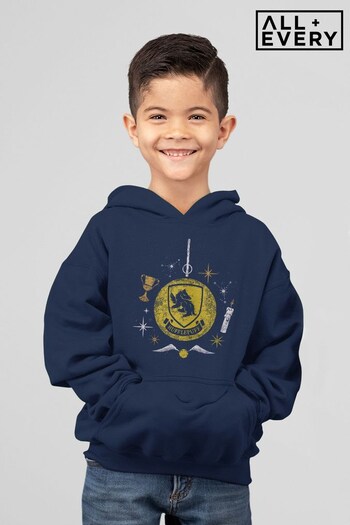All + Every Oxford Navy Harry Potter Christmas Hufflepuff Bauble Kids Hooded Sweatshirt (K36597) | £29