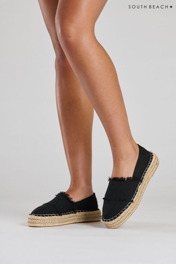 Plain black new arrivals espadrilles