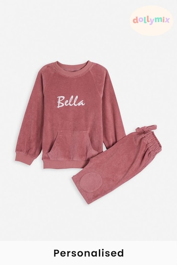 Personalised Kids Towelling Cotton Lounge Set by Dollymix (K37013) | £34