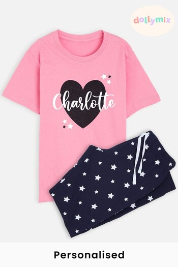Personalised Heart Pyjamas by Dollymix (K37401) | £30